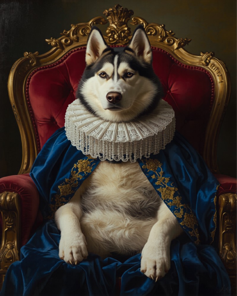 Max the Husky - Renaissance Royalty Portrait