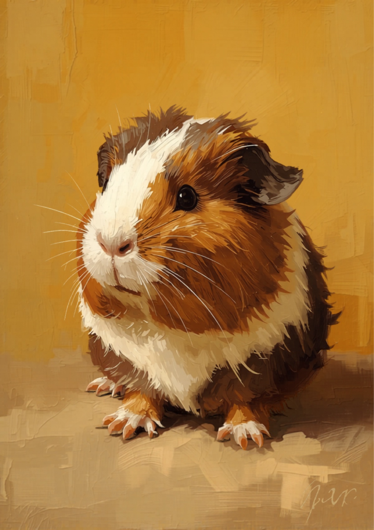 Patches the Guinea Pig - Oil Painted Pet Art Portrait