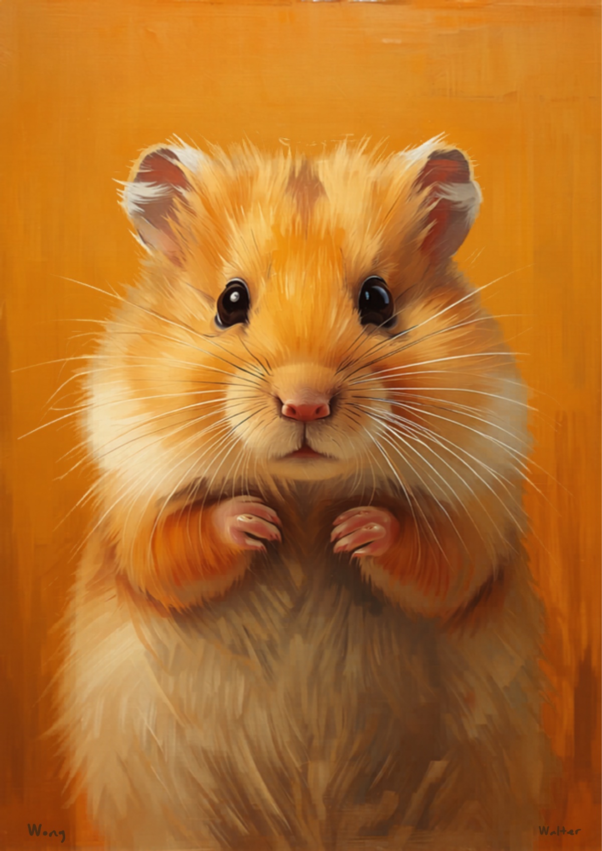 Peanut the Hamster - Oil Painted Pet Art Portrait