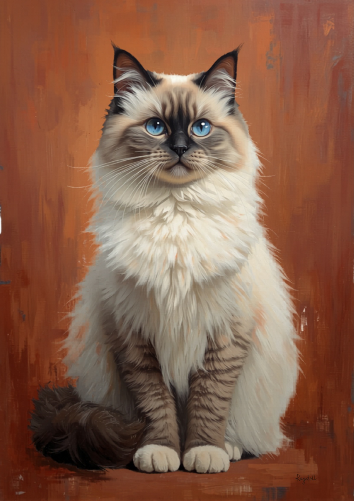 Princess the Ragdoll Cat - Oil Painted Pet Art Portrait