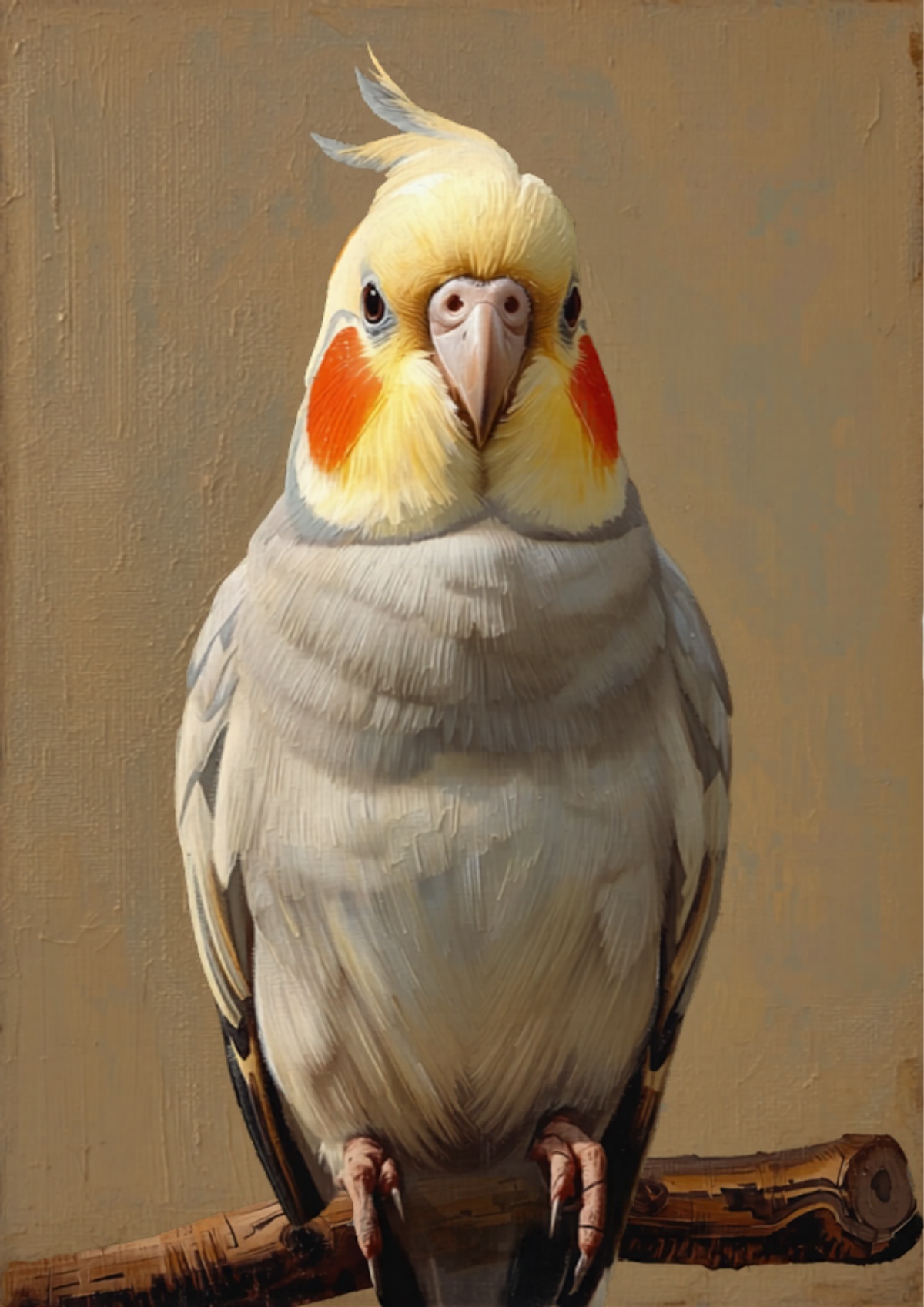 Sunny the Cockatiel - Oil Painted Pet Art Portrait